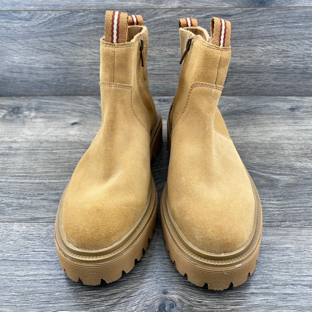 Madewell Bradley Lugsole Chelsea Boots Womens 6.5 Tan Suede Roasted Cider - Picture 3 of 8